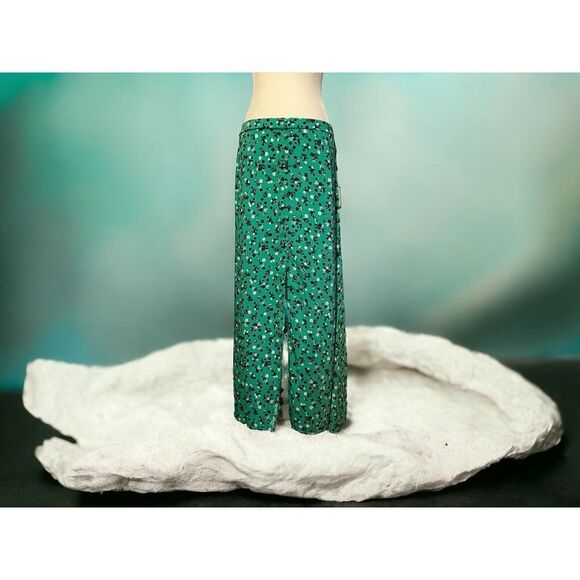 Laundry By Shelli Segal LA Green Multicolor Parakeet Front Slit Button Skirt - Picture 1 of 11